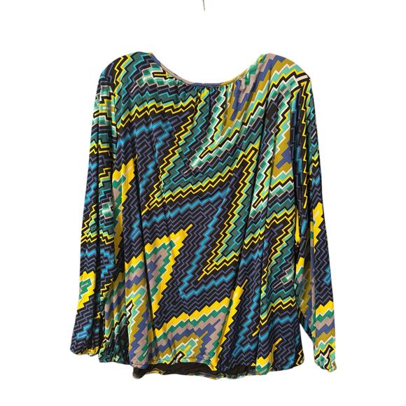 Style & Co. Woman 3X Vibrant Nylon Blouse with Elastic Hems - Picture 3 of 3